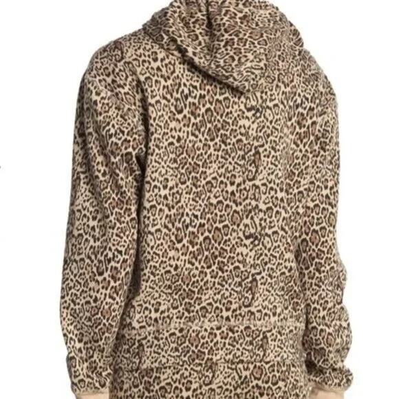 Socialite Fleece Lined Hoodie Sweatshirt Sz XL/Extra Large in Leopard Print NWT - Picture 3 of 7